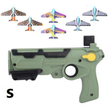 (S gun and 6pcs plane)Large Airplane Launcher Bubble Catapult With 6 Small Plane Toy Funny Airplane Toys Kids plane Catapult