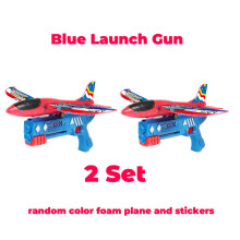 (2 σετ Μπλε) Εκτοξευτής αεροπλάνου αφρού EPP Bubble Airplanes Glider Hand