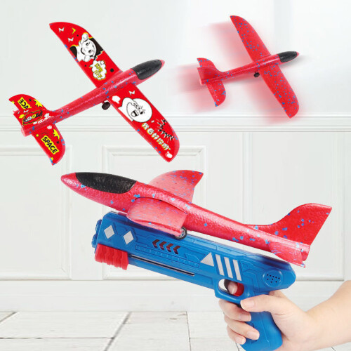 (2 σετ Μπλε) Εκτοξευτής αεροπλάνου αφρού EPP Bubble Airplanes Glider Hand 2