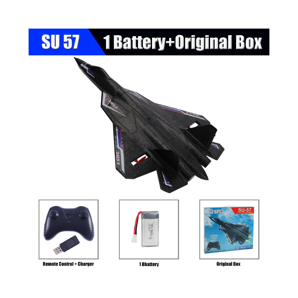 (Federazione Russa - SU-57 Nero) Aerei Rc SU-35 Aliante 2.4G Radiocomandato Aerei Da Combattimento Aerei