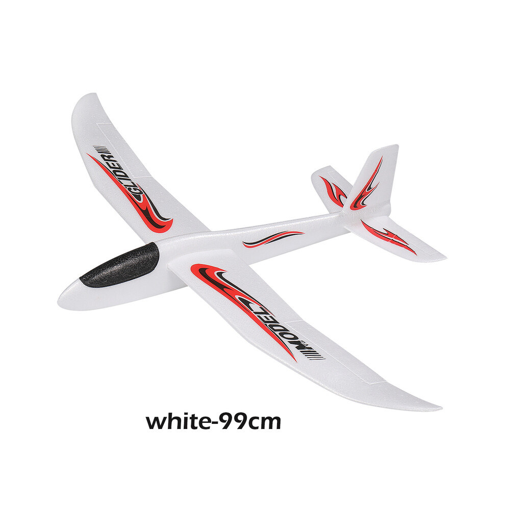 (blanc - 99 cm - Chine) Grand planeur en mousse 48/99 cm, avion à lancer à la main, jouet d'extérieur,