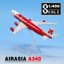 (A340-China)Scale 1:400 AirAsia Airbus A340 A320 Metal Diecast Airplane Plane Model 16cm Aircraft Toys For Children Kids