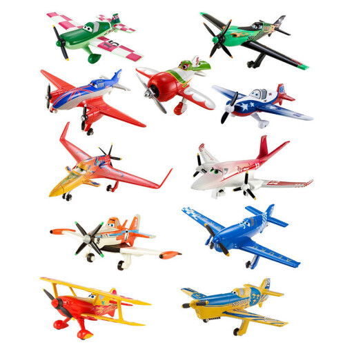 (14)Disney Pixar Planes Dust Crophopper Skipper Dottie Ehsani Forklift Modello in metallo pressofuso 1