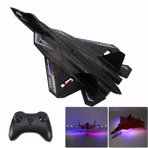 (F22 Red)Rc Plane SU 57 Radio Controlled Airplane with Light Fixed Wing Hand Throwing Hand Throwing 1