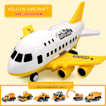 (aereo con 6 auto)Giocattoli per auto per bambini, giocattolo aereo, aereo passeggeri multifunzionale,