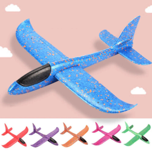 (50cm Μπλε) 50cm Big Foam Plane Glider Hand Throw Airplane Light Αδράνεια EPP Bubble Planes 1