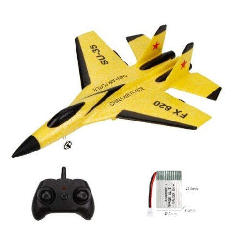 (κίτρινο 1Β) RC αεροπλάνο SU-35 με φώτα LED Τηλεχειριστήριο Flying
