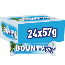 Bounty Coconut & Milk Chocolate Box, Bulk Bars, Duo, 24 x 57g