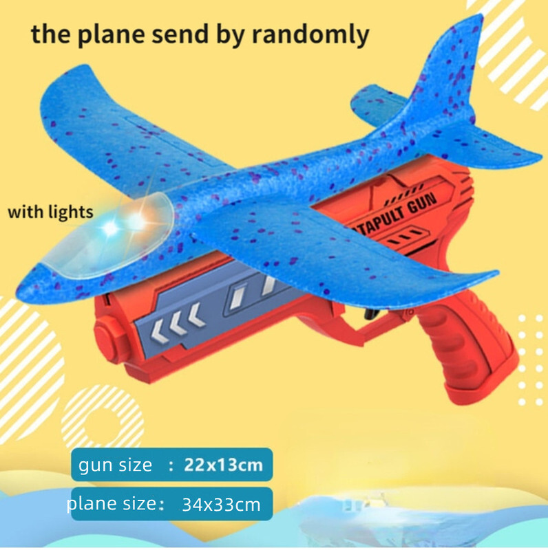 HETITU – Avion Catapulte En Mousse – 4 Planeurs Avec Lanceur – Jouet Extérieur Pour Enfants – Polystyrène Léger Et Résistant