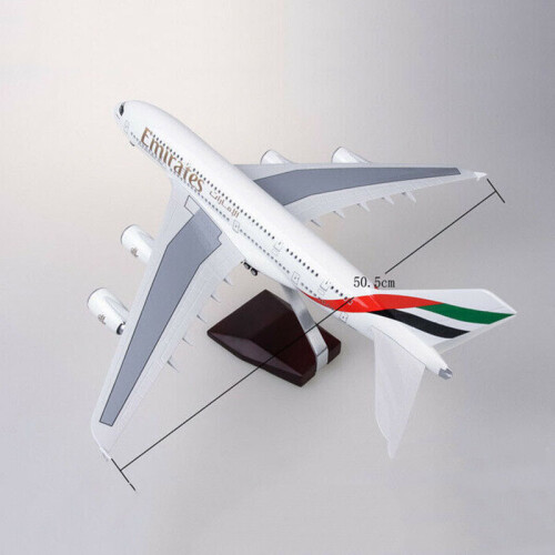 1/160 Emirates A380 Flugzeugmodell LED-Lichtsimulation Passagierflugzeug 1