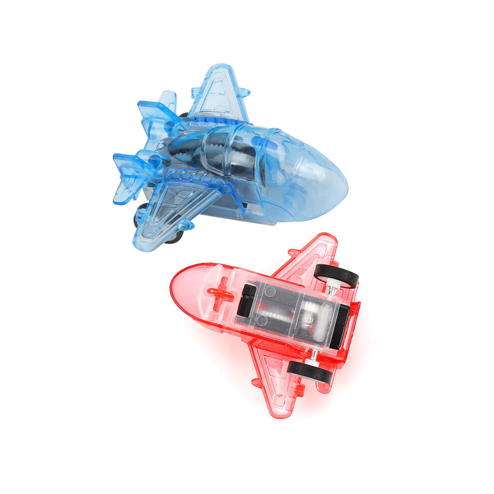 (Couleur aléatoire) 2 pièces Transparent Pull Back Avion Enfants Fête Faveur Jouets Ensembles Baby Shower