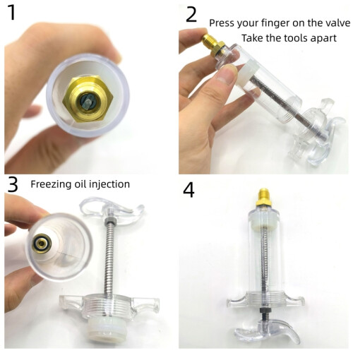 (Β) Εσωτερικό αυτοκινήτου Auto A/C Oil/Dye Injector 1Oz with 134a Low Side Quick 2