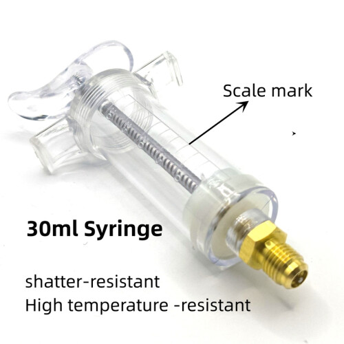 (A)Εσωτερικό αυτοκινήτου Auto A/C Oil/Dye Injector 1Oz with 134a Low Side Quick Coupler
