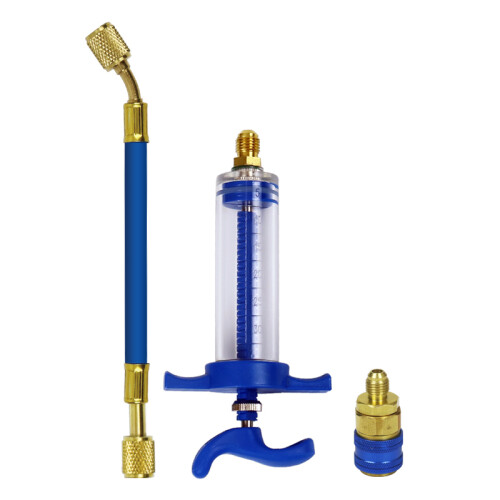 (Σετ F 50ml)Εσωτερικό αυτοκινήτου Auto A/C Oil/Dye Injector 1Oz with 134a Low Side