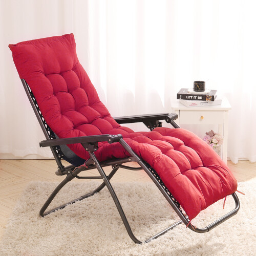 (Red) Garden Swing Chair Sun Lounger Cushion 160 x 50 cm