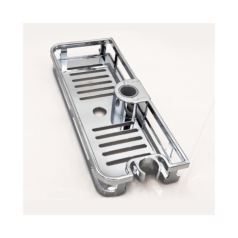 (Argent 1 pièces) Support de pommeau de douche sans perçage, tige de levage, étagères de rangement,