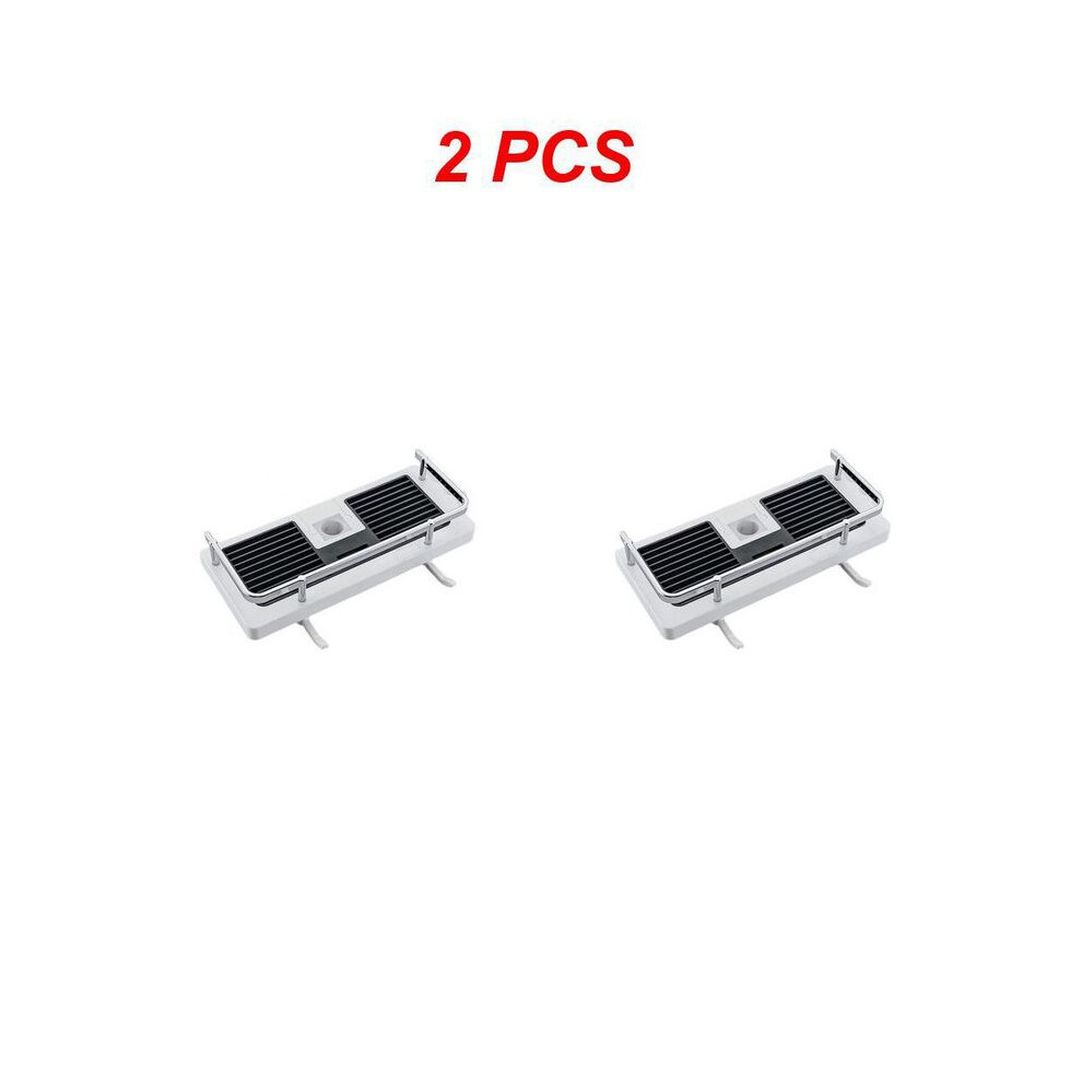 (Blanc 2 pièces) Support de pommeau de douche sans perçage, barre de levage, étagères de rangement,