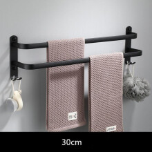 (zwart dubbel 30 cm) Space Aluminium Handdoekhanger Wandmontage Handdoekenrek Badkameraccessoire Mode