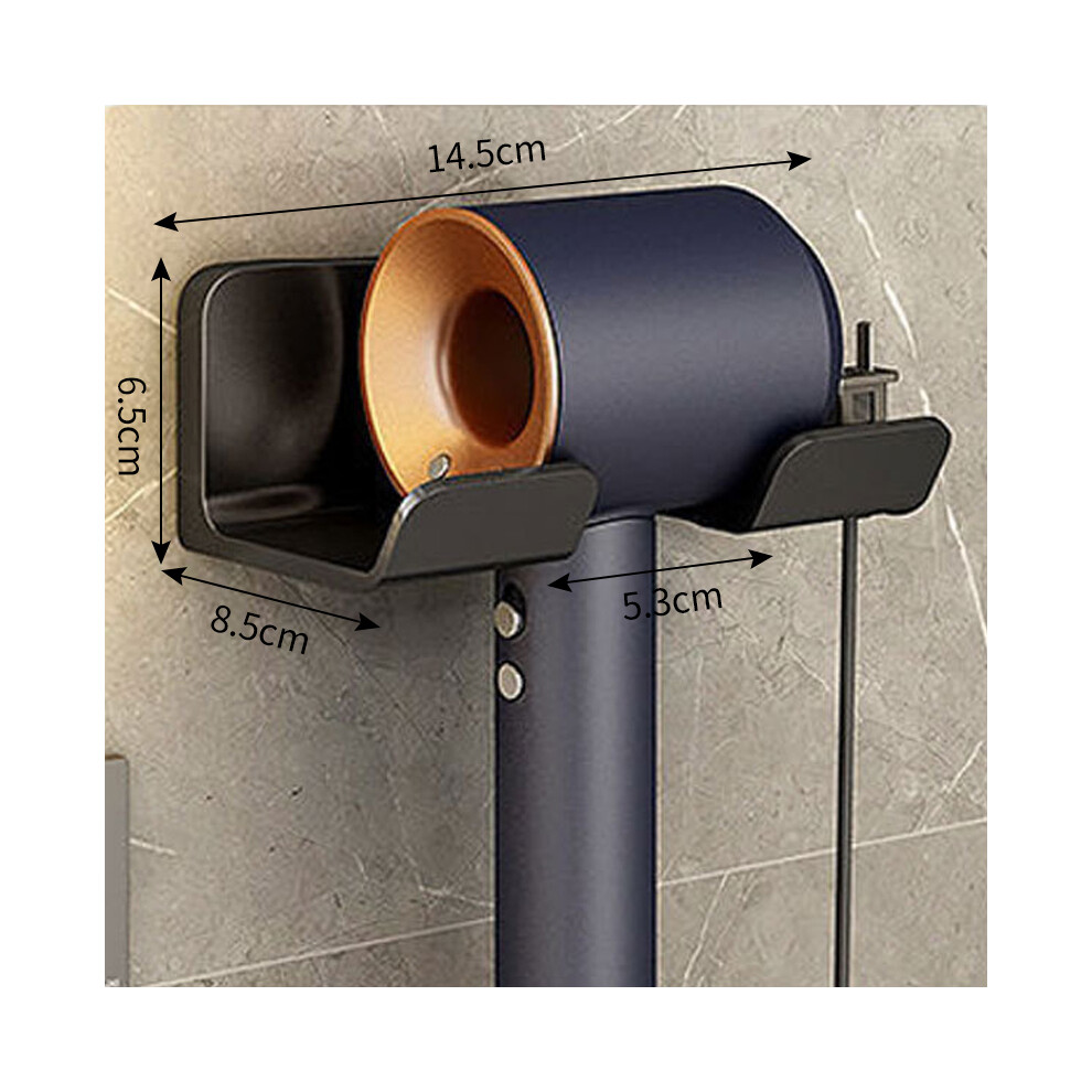 (A-Noir-3 pièces) Étagère pour accessoires de salle de bain, support pour sèche-cheveux, étagères murales,