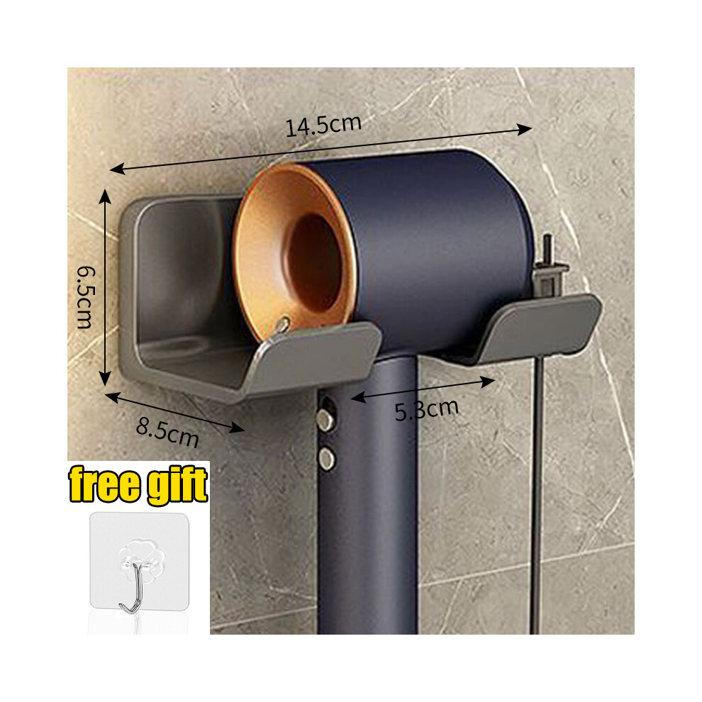 (A-Gray-4pcs) Étagère pour accessoires de salle de bain, support pour sèche-cheveux, étagères murales,