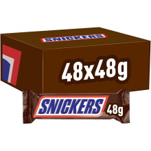 Snickers Chocolate Bars, Caramel, Peanuts & Milk Box, 48 x 48g