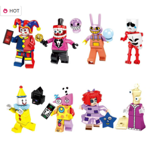 8PCS The Amazing Digital Circus Figures Building Blocks Toys Kids Gift