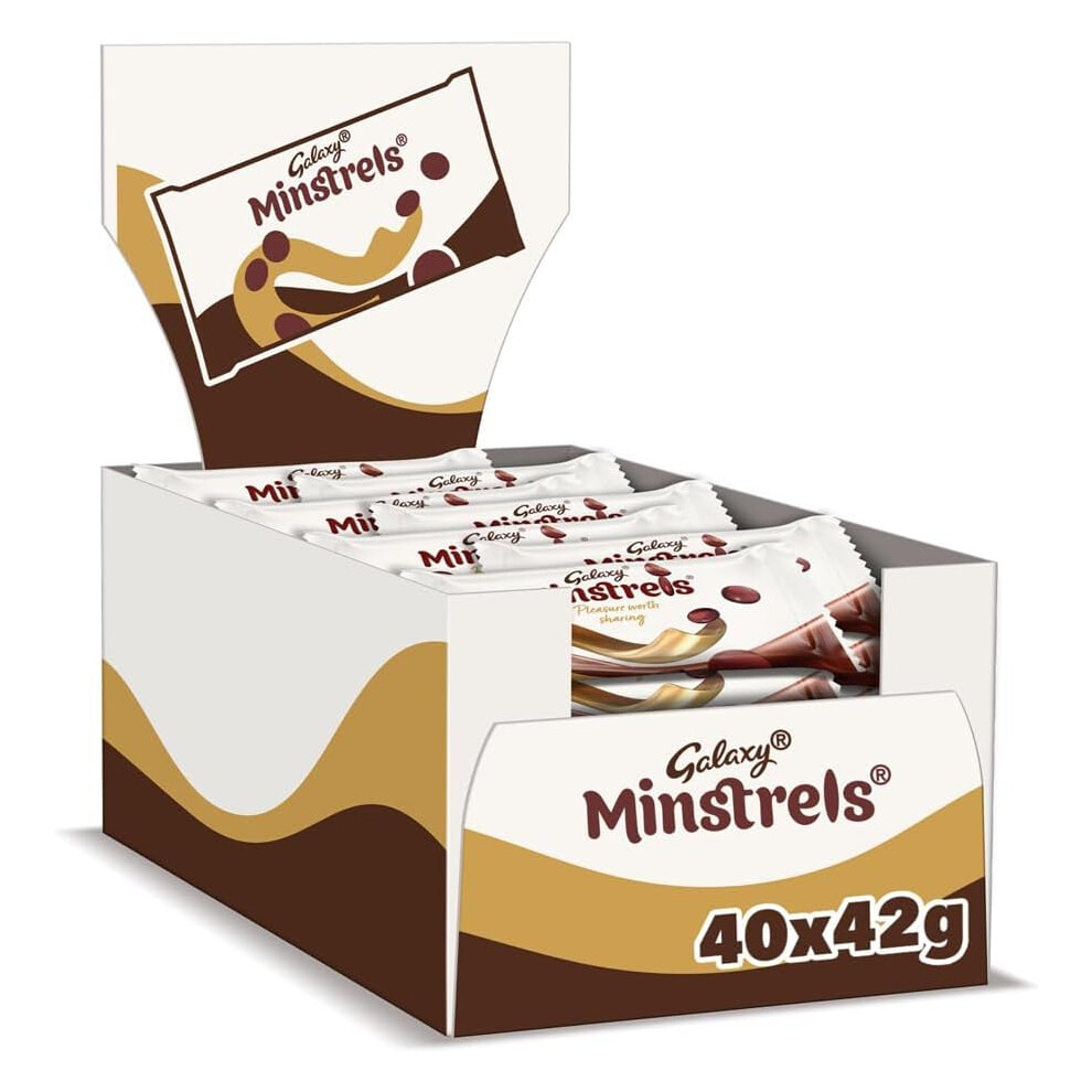Kidzbuzz Galaxy Minstrels Milk Chocolate Bulk Bags Box 40 X 42G