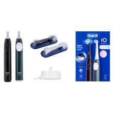 Elektrische tandenborstel - Oral-B - iO 2 Duo - Zwart en Bosgroen - 3 modi - Zacht voor het tandvlees