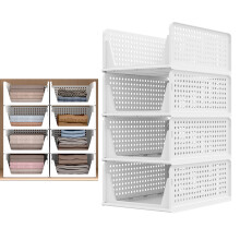 4 Pack Plastic Wardrobe Drawers Foldable Storage Organiser for Clothes, Kitchen, Bathroom & Laundry Space-Saving Shelves