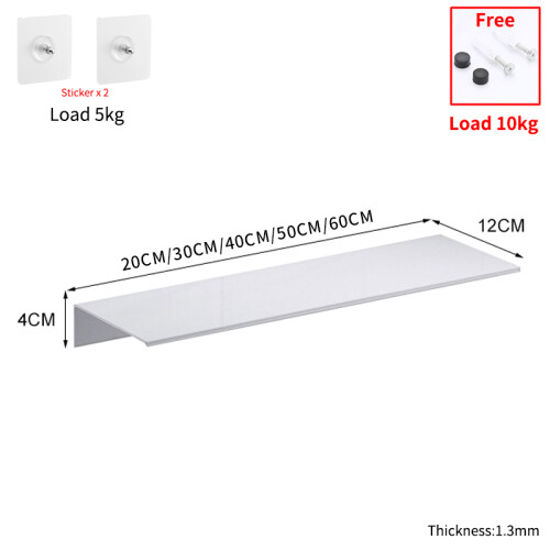 (White-B-30CM)Punch Δωρεάν ράφι τοίχου Διακόσμηση σπιτιού Ράφι τηλεόρασης