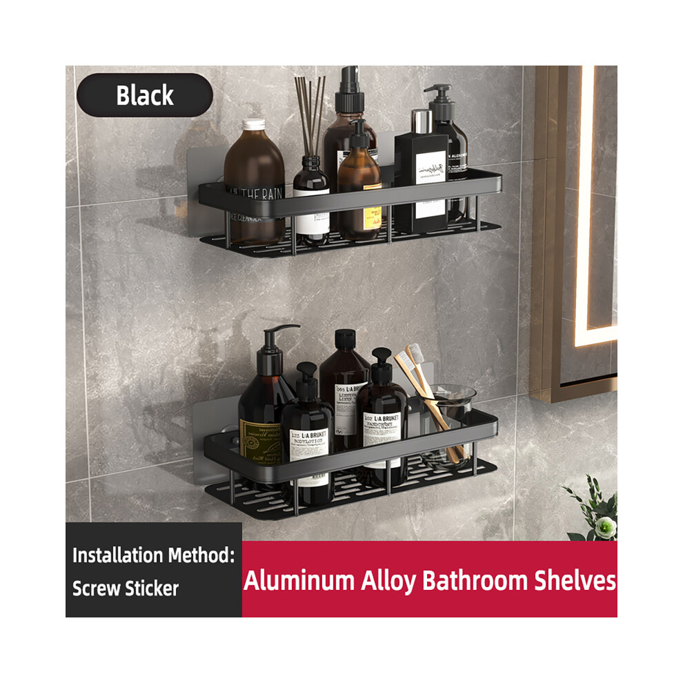 (Noir-2-2 pièces) Étagère à épices Étagère murale à vaisselle Accessoires de salle de bain Étagères