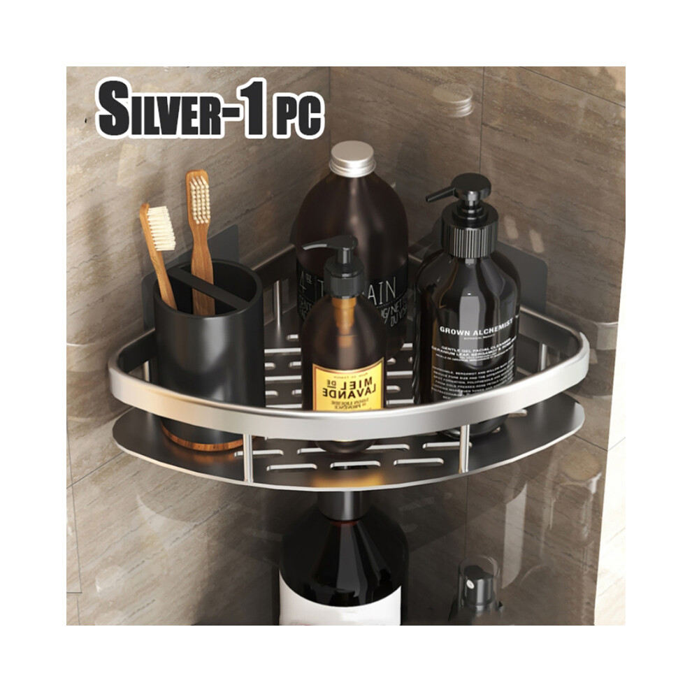 (Argent-1-1pcs) Étagère à épices Étagère murale à vaisselle Accessoires de salle de bain Étagères de