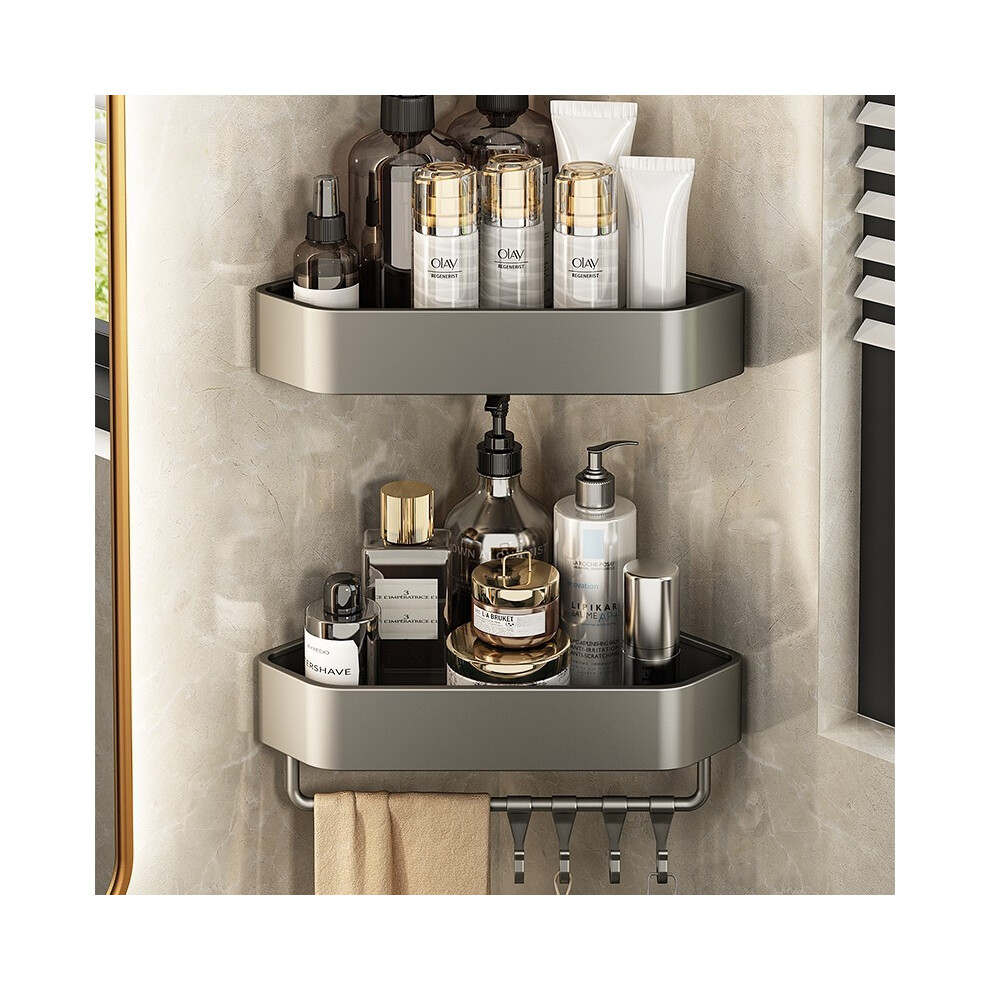 (Ensemble de 2 pièces) 1/2 Ensemble Étagères pour accessoires de salle de bain Organisateur de serviettes