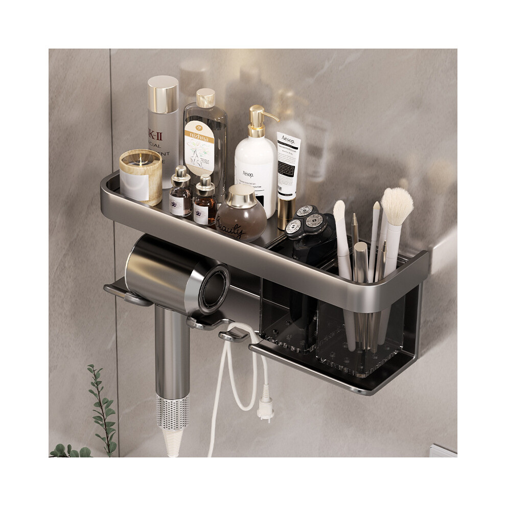 Étagère de rangement pour accessoires de salle de bain (gris), organiseur de rangement pour maquillage,