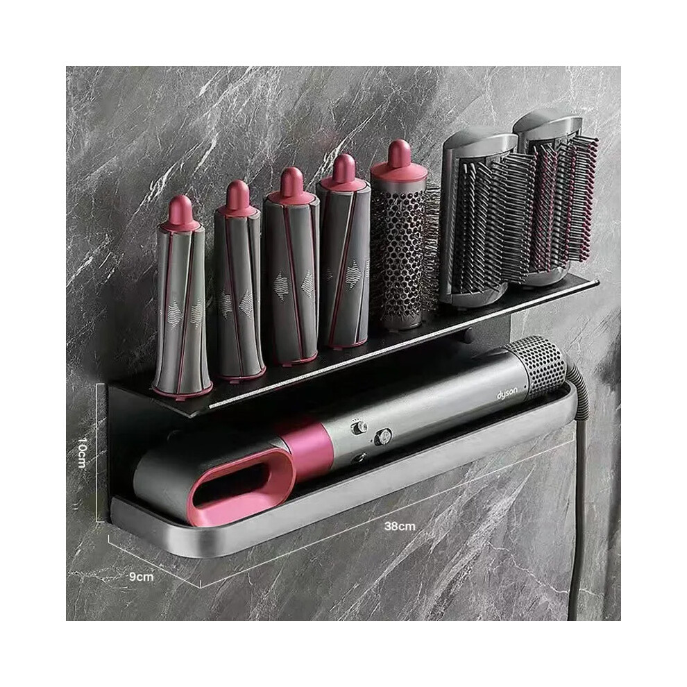 (Noir A) Support de rangement multifonctionnel adapté aux fers à friser et sèche-cheveux Dyson, avec