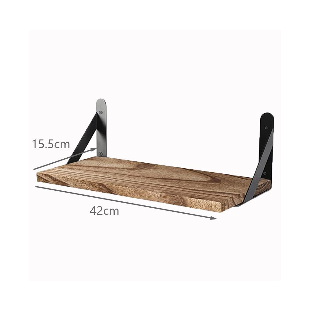 Étagères murales en bois massif (42 x 15,5 cm) - Étagère de rangement flottante - Accessoires de salle