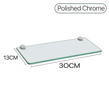 (Gepolijst chroom 30 cm) Badkameraccessoireplanken Doucheopbergrek Glazen badplank Wandmontage Shampoorek-organizer