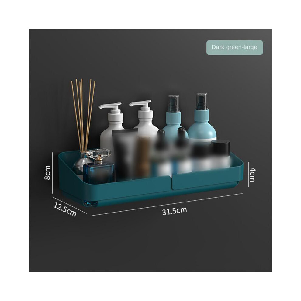 (Bleu foncé Grand) Étagères de salle de bain autocollantes Étagère de rangement murale Boîte de rangement