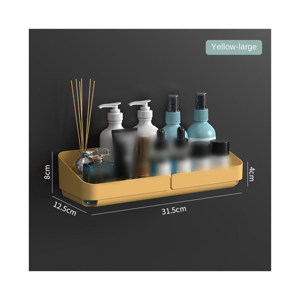 (Tubas jaune) Étagères de salle de bain autocollantes Étagère de rangement murale Boîte de rangement