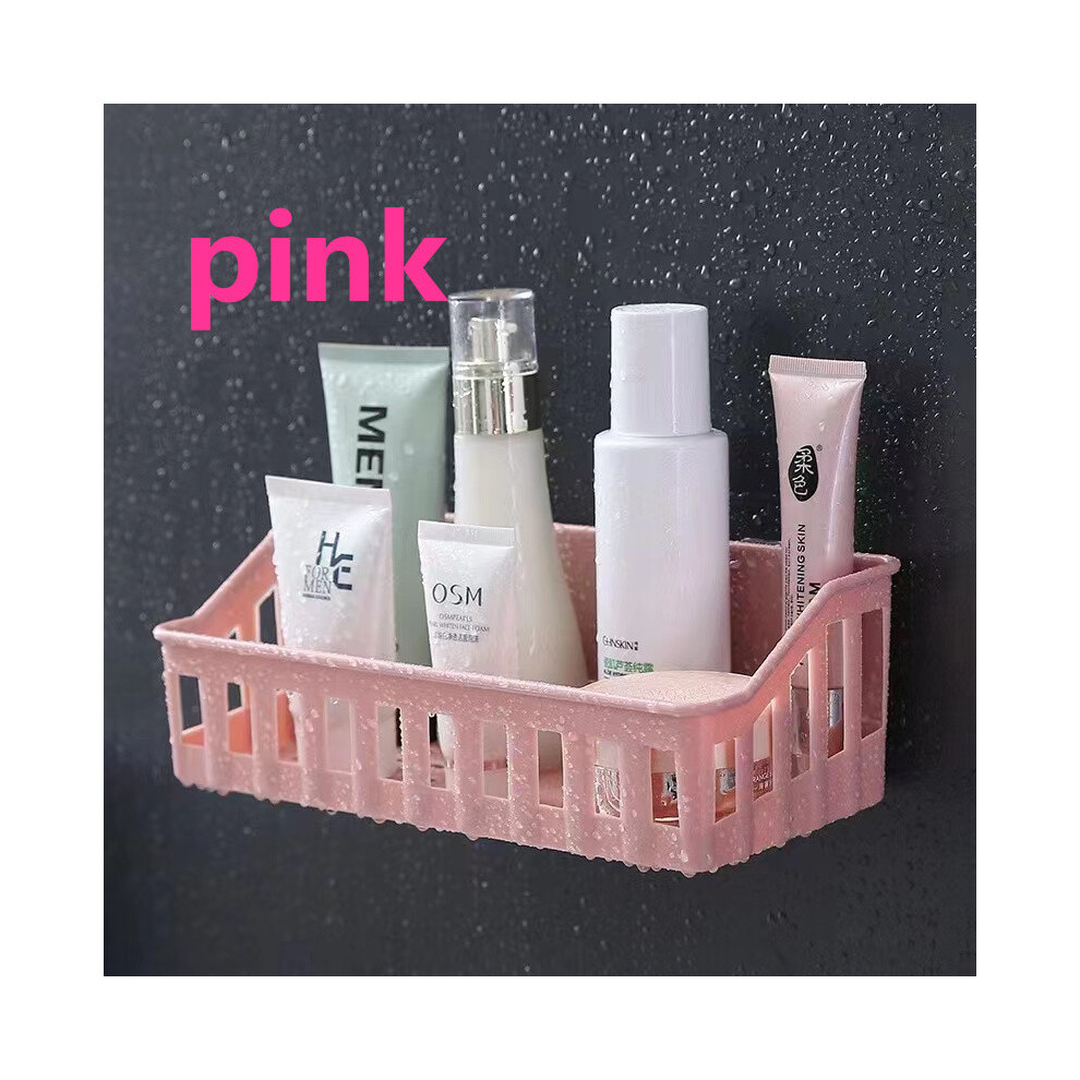 (rose)Support de rangement pour accessoires de salle de bain Support de rangement adhésif pour accessoires