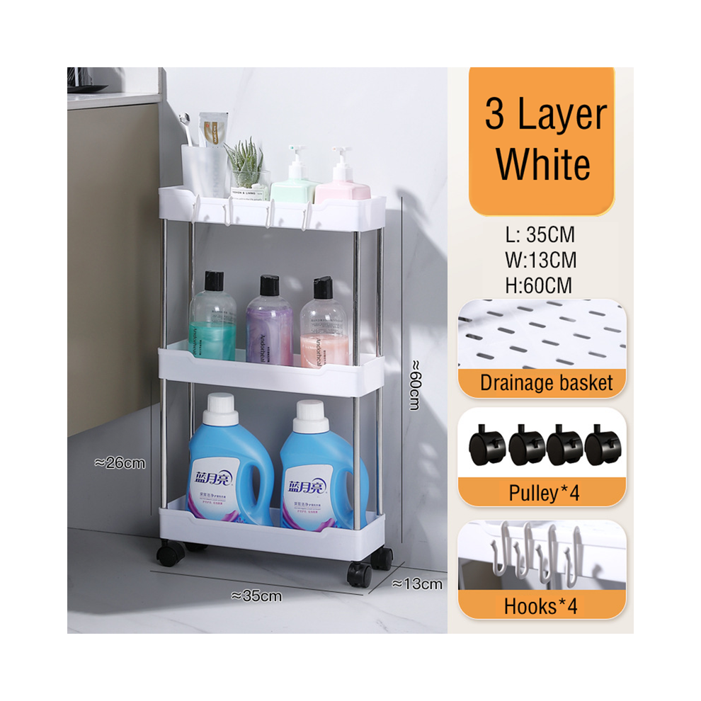 (Blanc - 3 couches) Accessoire de salle de bain Support de rangement pour accessoires de salle de bain