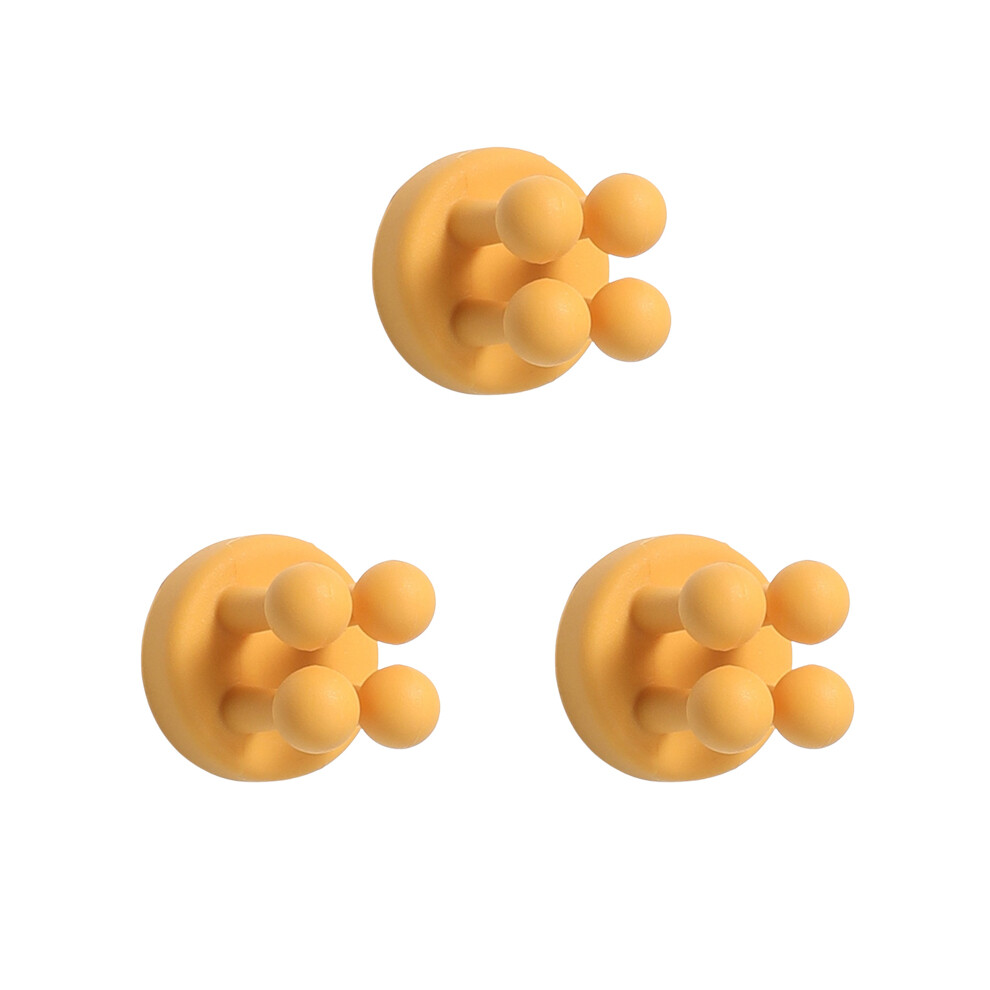 (3 pièces jaunes) 3 crochets auto-adhésifs pour porte-brosses à dents, serviettes, clés, vêtements,