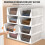 Stackable Wardrobe Organiser 4 Pack Plastic Storage Boxes for Closet, Bedroom, Kitchen & Bathroom Foldable Shelves 7