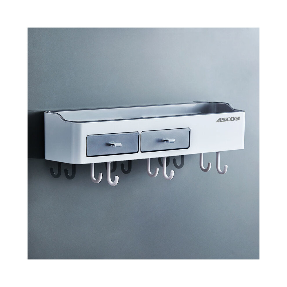 (B) Étagères solides pour accessoires de salle de bain sans trou, lavabo, salle de bain, douche, armoire