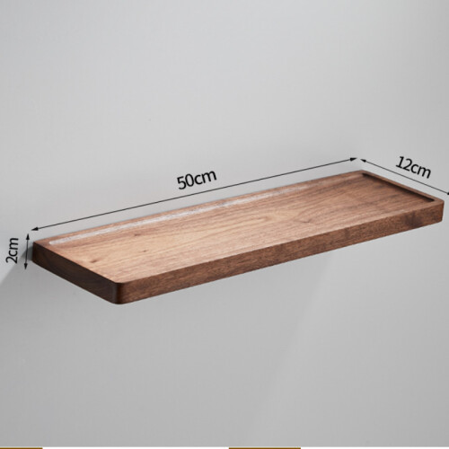 (Κοίλη πλευρά - 50CM)Αξεσουάρ μπάνιου Καρυδιά Ξύλινο ράφι αποθήκευσης