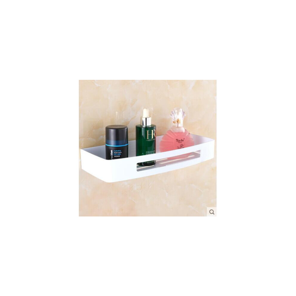 (un niveau blanc) Étagère murale carrée pour accessoires de salle de bain, noir/or/or rose/blanc, panier
