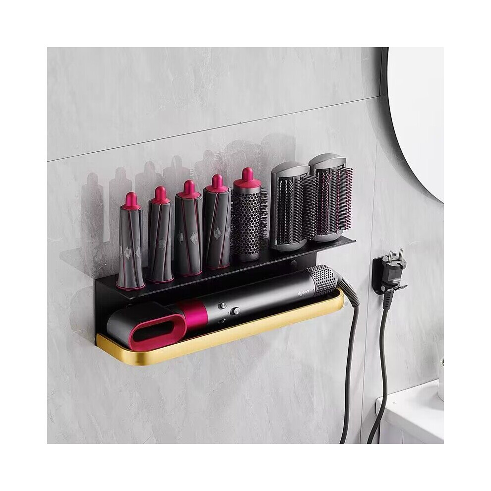 Support mural pour sèche-cheveux Dyson Airwrap (jaune), étagère de rangement pour sèche-cheveux et bigoudis,
