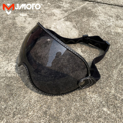 (Black-MJH-L02) Ρετρό κάλυμμα κράνους Bubble Shield Κράνος μοτοσικλέτας