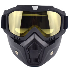 (Żółte) Gogle motocyklowe retro, kaski integralne, okulary z soczewkami, kask motocyklowy