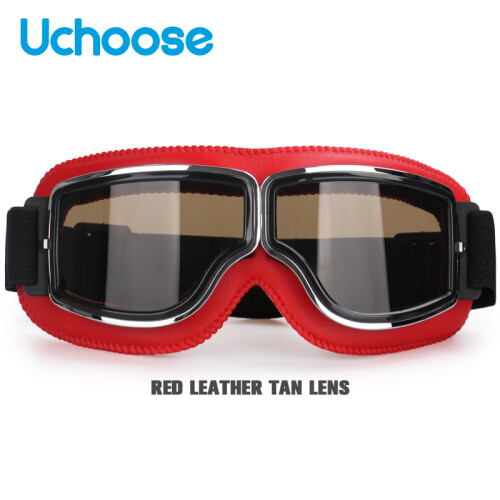 (R-Tea Lens) Αντιανεμικό κράνος μοτοσικλέτας γυαλιά δερμάτινο προστατευτικό